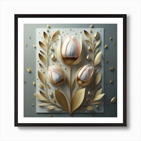 Three tulips 1 Art Print