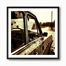 Vehicle View Mirror Car Automobile Auto Outside Transport Glasses Old Front Black Metal (3) Art Print