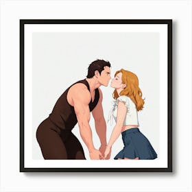 Kissing Couple 7 Art Print