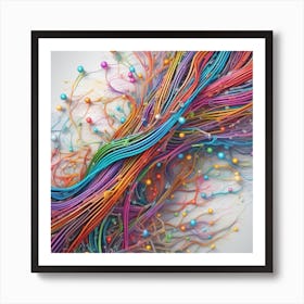 Abstract Colorful Wires 4 Art Print