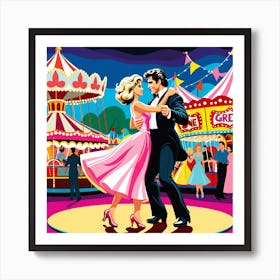 Couple Dancing At A Carnival Art Print