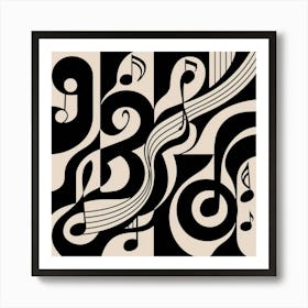 Black and White Abstract Art 398 Art Print