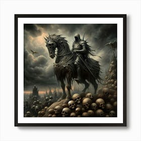Dark Knight On Horseback Art Print