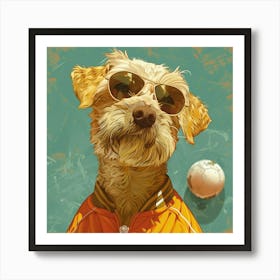 Dog In Sunglasses Art Print