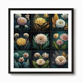 Set Of Flowers Art Print