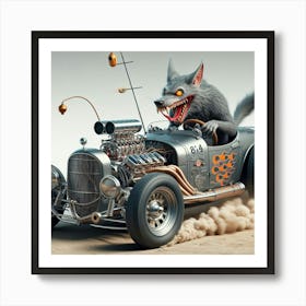 Wolf In A Car 5 Art Print