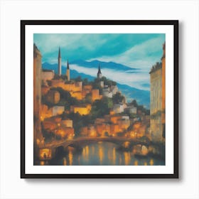 City At Night 1 Art Print