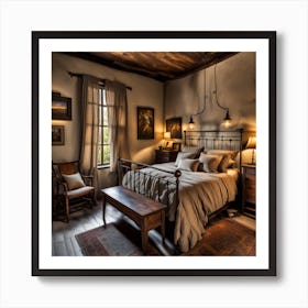 Rustic Bedroom Art Print