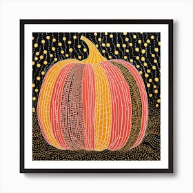 Yayoi Kusama Inspired Pumpkin Pink And Orange 1 Art Print