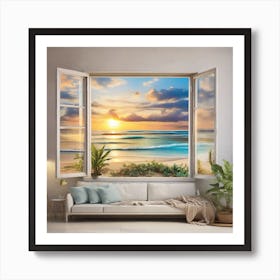 Sunset Over The Beach Art Print