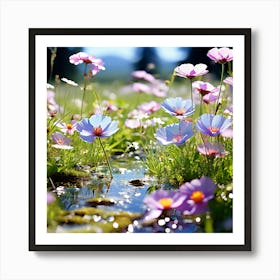 Cosmos Flowers Art Print