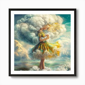 Girl With A Cloud Art Print