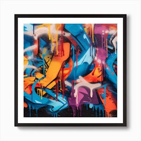 Graffiti Dripping Art Print