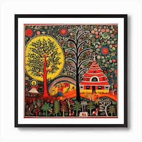 Village In The Forest Art Print