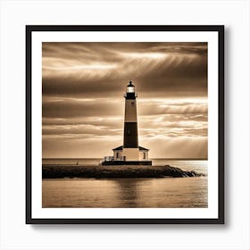 Photograph - Lighthouse At Sunrise By Daniel M Art Print