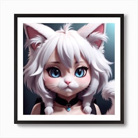 Anime Girl With Blue Eyes Art Print