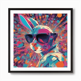 Bunny, New Poster For Ray Ban Speed, In The Style Of Psychedelic Figuration, Eiko Ojala, Ian Davenpo Art Print