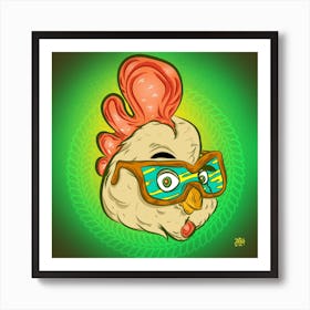 Chicken Boss Square Art Print
