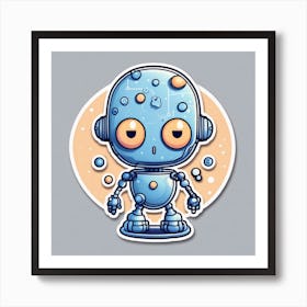 Cartoon Robot Art Print