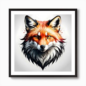 Fox Head Tattoo Art Print