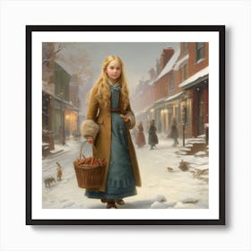 Girl In Winter Art Print