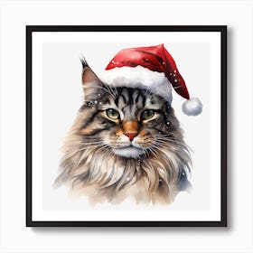 Santa Cat 28 Art Print