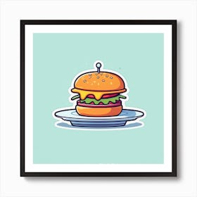 Burger On A Plate 133 Art Print