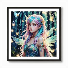 Moonlit Whispers - Fairy Girl In The Forest Art Print