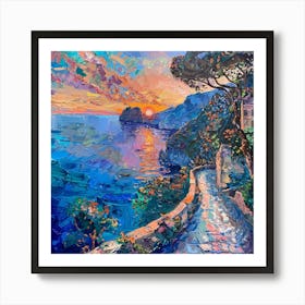 Amalfi Coast Sunset 2 Art Print