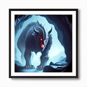 Wolf In The Cave Art Print
