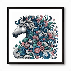 A curly wave of horse hair 2 Art Print