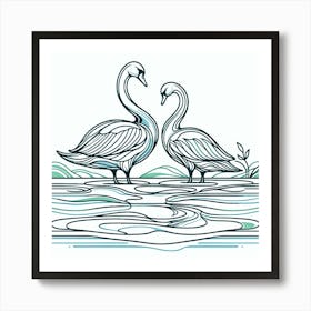 The Swans On The Lake Art Print