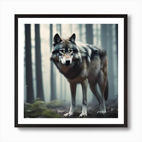 Wolf In The Forest 72 Art Print