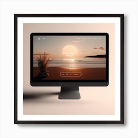 Sunset On A Computer Screen Art Print
