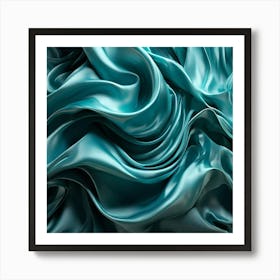 Blue Silk Background art print Art Print