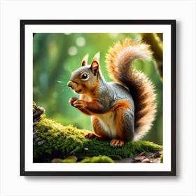 Squirrel In The Forest 284 Art Print