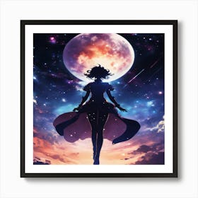 Moon girl Art Print