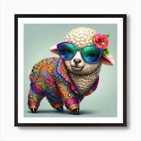 Cool Lamb In A Colorful Suit Art Print