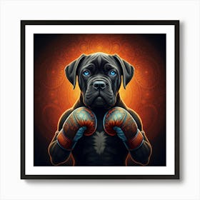 Boxing Dog Art Print