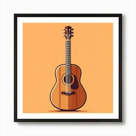 Guitar On A Yellow Background 1 Art Print