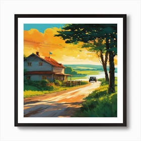 Sunset Road Art Print