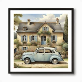 French Country Cottage art Art Print