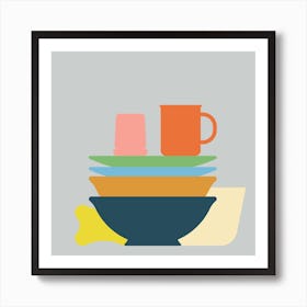 Washing Up Square Art Print