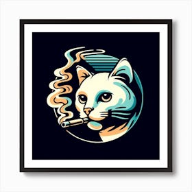 Cat Smoking A Cigarette 1 Art Print