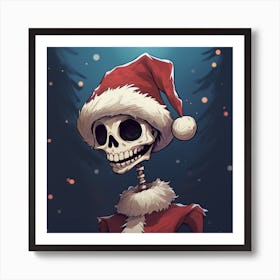 Skeleton Santa Art Print