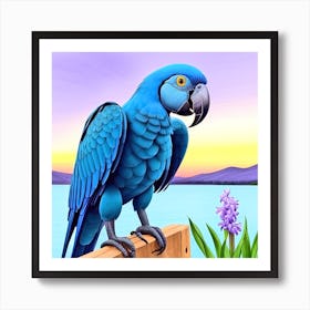 Blue Parrot 1 Art Print