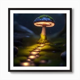 Glowing mushroom Art Print