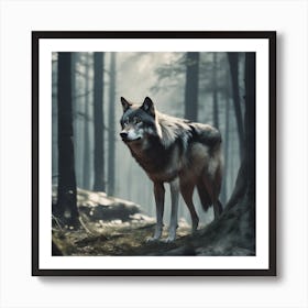 Wolf In The Forest 69 Art Print
