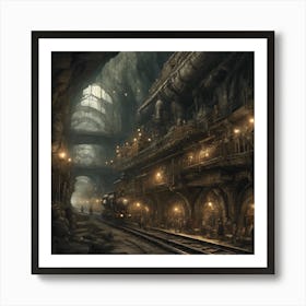 444388 An Underground City, Filled With Steam Powered Tra Xl 1024 V1 0 Art Print