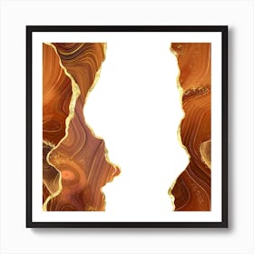 Orange Gold Glitter Agate Texture 07 1 Art Print